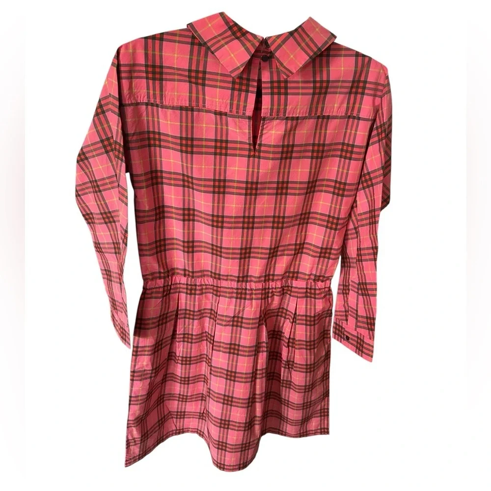 Burberry Pink Plaid Long Sleeve coral red kids Dress size 14y US